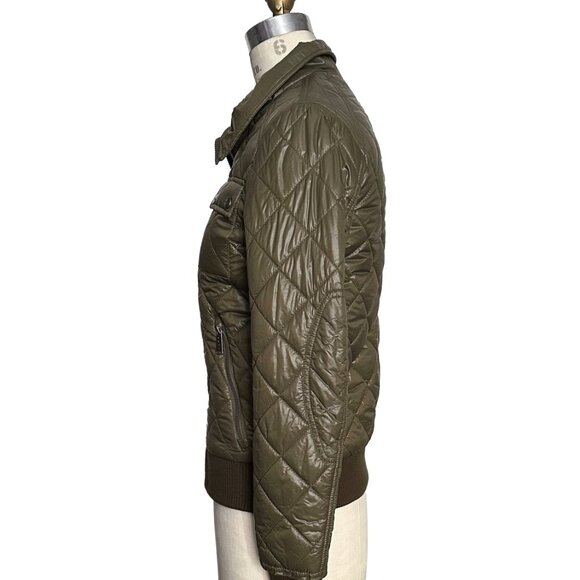DKNY Women's “Avril” Olive Diamond-Quilted Bomber Jacket (Size XS) - Picture 5 of 11